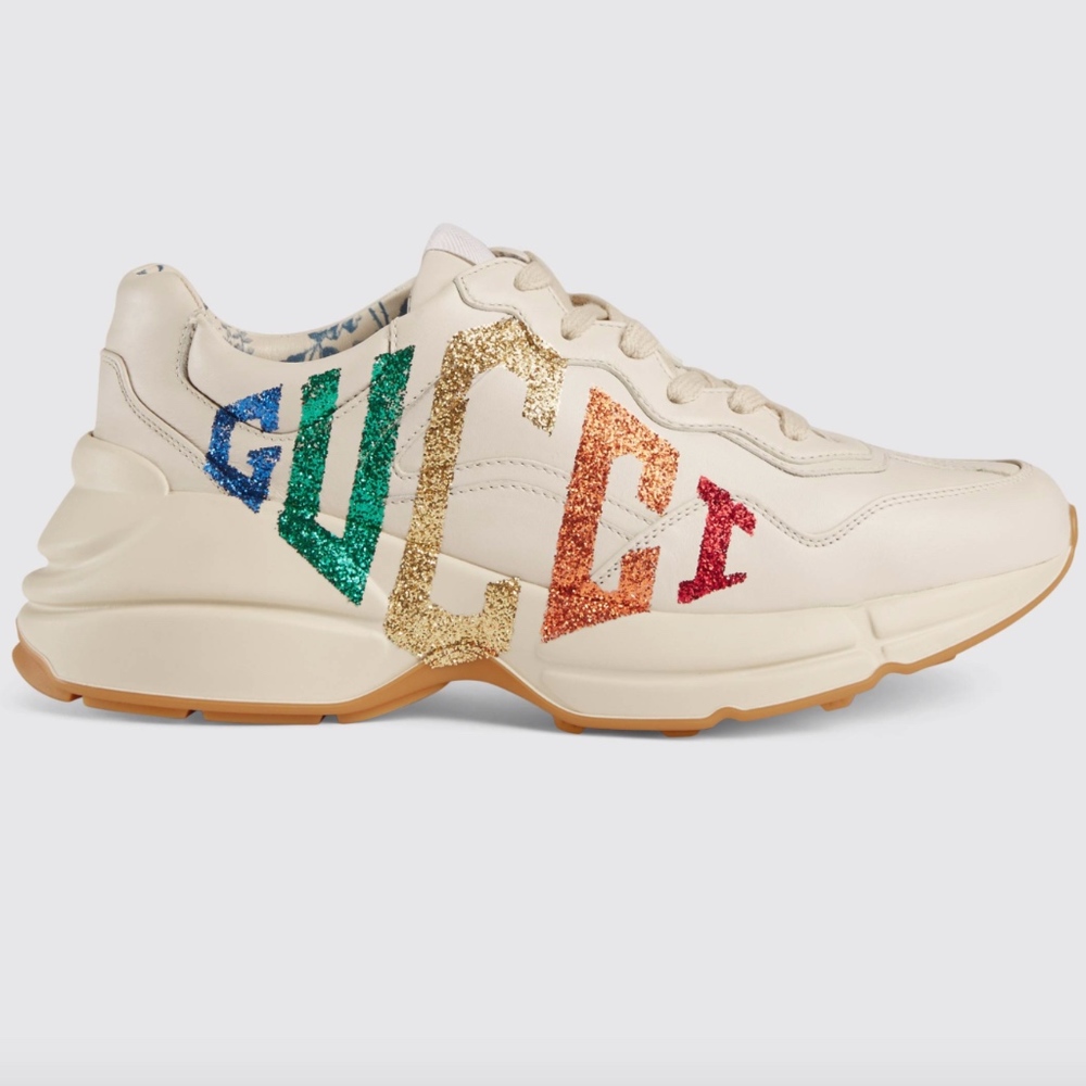 Rhyton glitter Gucci leather sneaker GUCCI SIZE 40